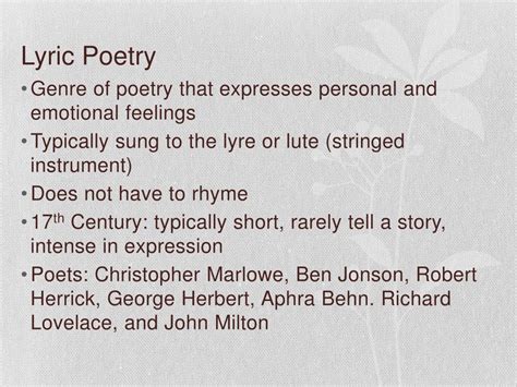 what is one main characteristic of lyric poetry? the emotional depth of lyric poetry often reflects the poet's inner world and personal experiences.